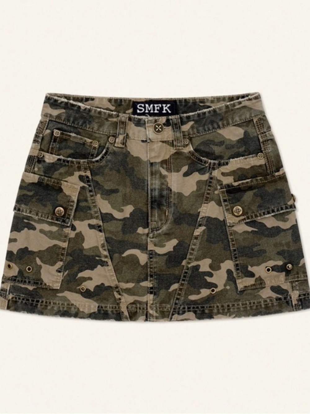 NWT SMFK Mini Skirt with Utility Pockets - Green Camo size M